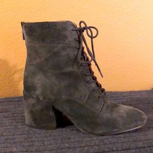 Franco Sarto Block Heel Suede Lace-up Bootie